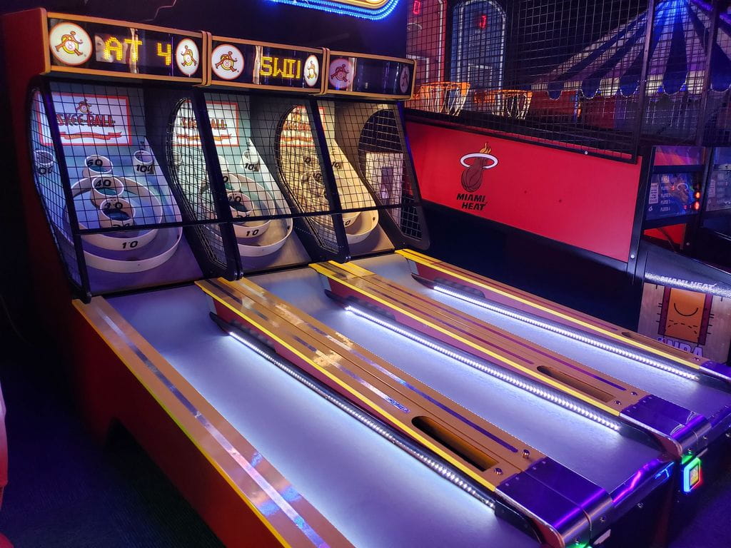 Arcade games at monster mini golf.