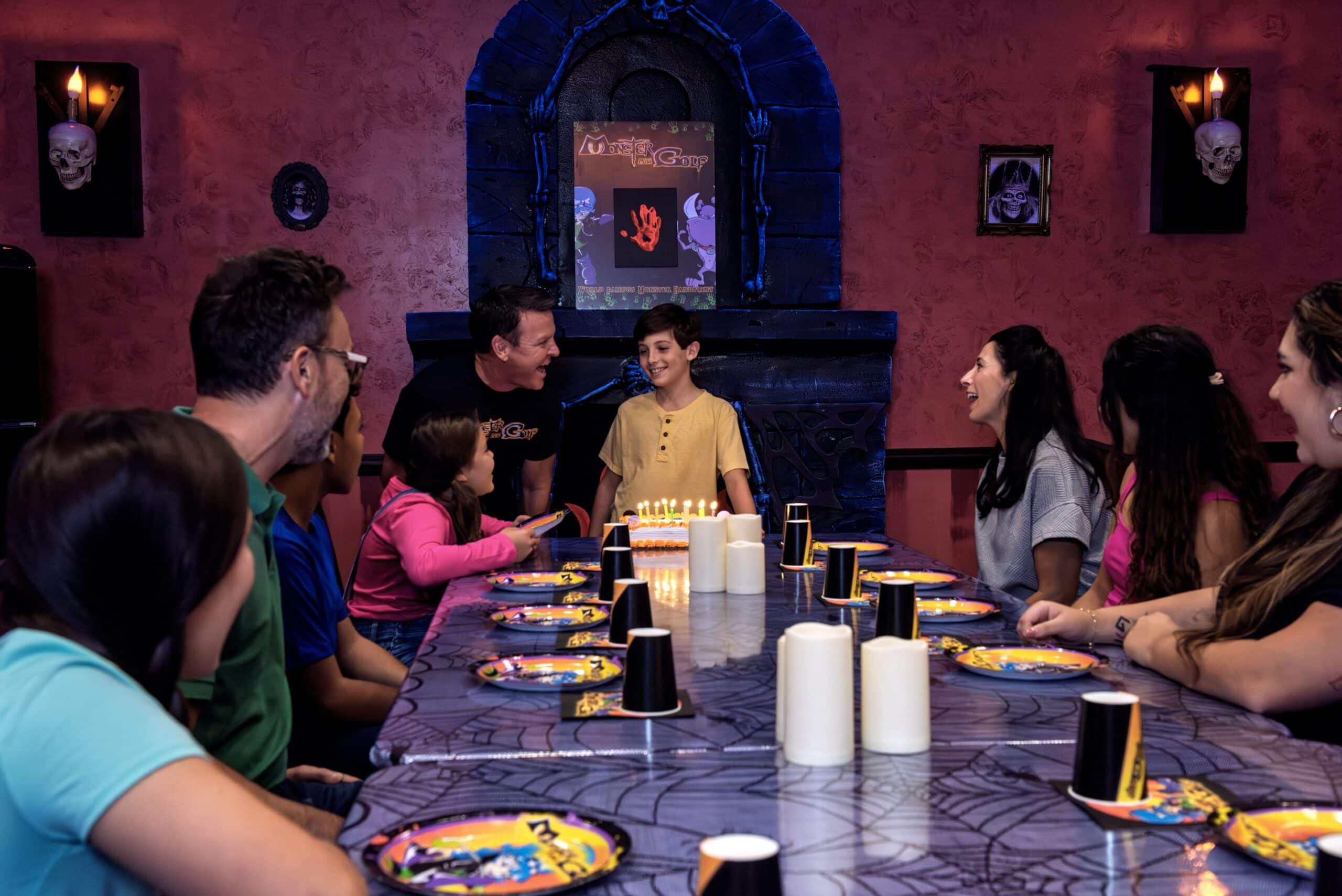 Birthday Party Event Tuckahoe 2 A family celebrates their child's birthday at monster mini golf