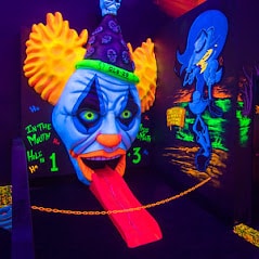 Lafayette, In 10 Glowing clown head on a putt putt course at monster mini golf