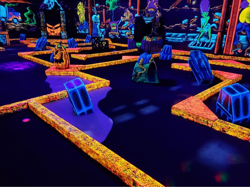 Eatontown, Nj 10 A glow-in-the-dark golf course at monster mini golf.